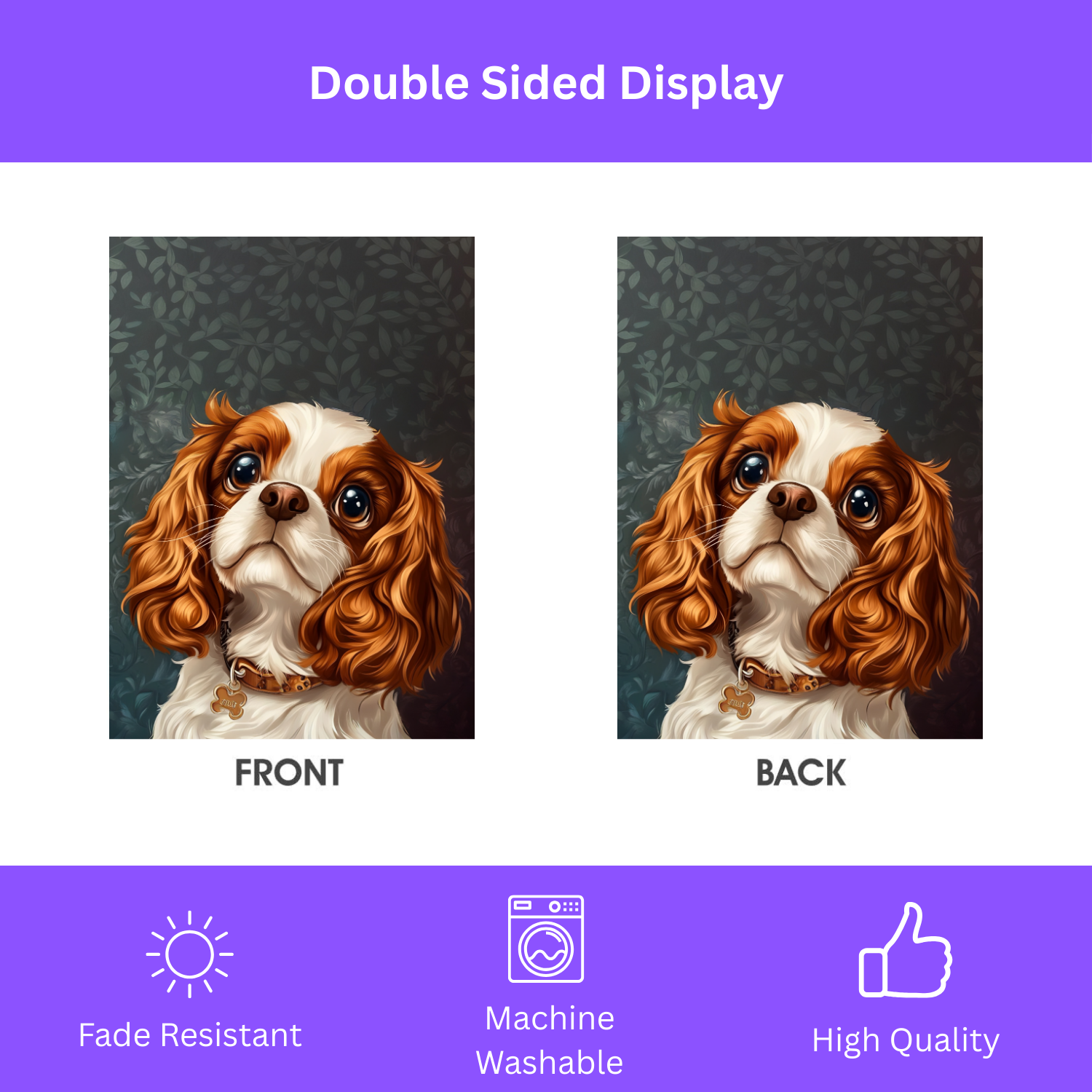 Cavalier King Charles Spaniel Garden Flag - yard display - Dragonfire Gardens
