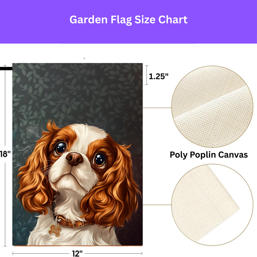 Cavalier King Charles Spaniel Garden Flag - porch decor - Dragonfire Gardens