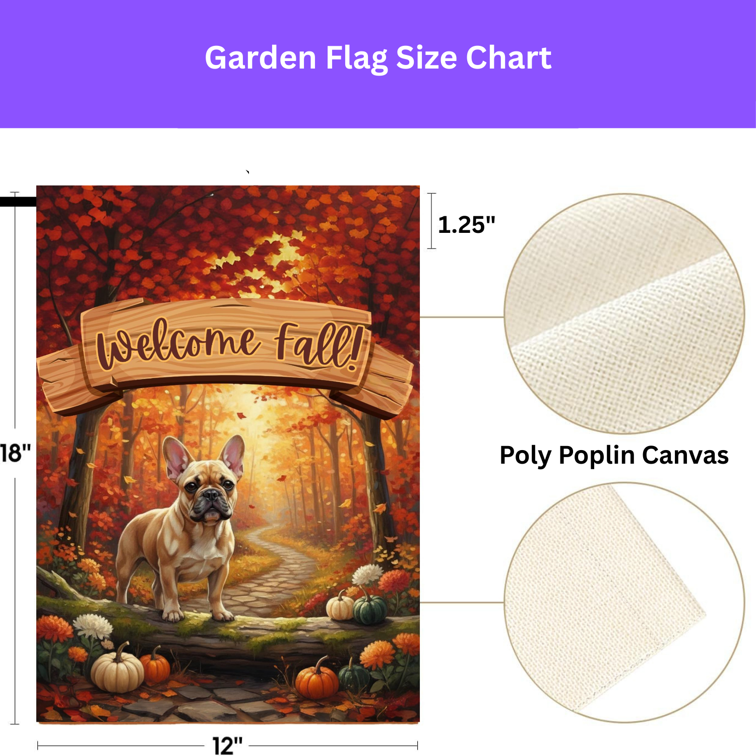 Welcome Fall French Bulldog Garden Flag - porch decor - Dragonfire Gardens