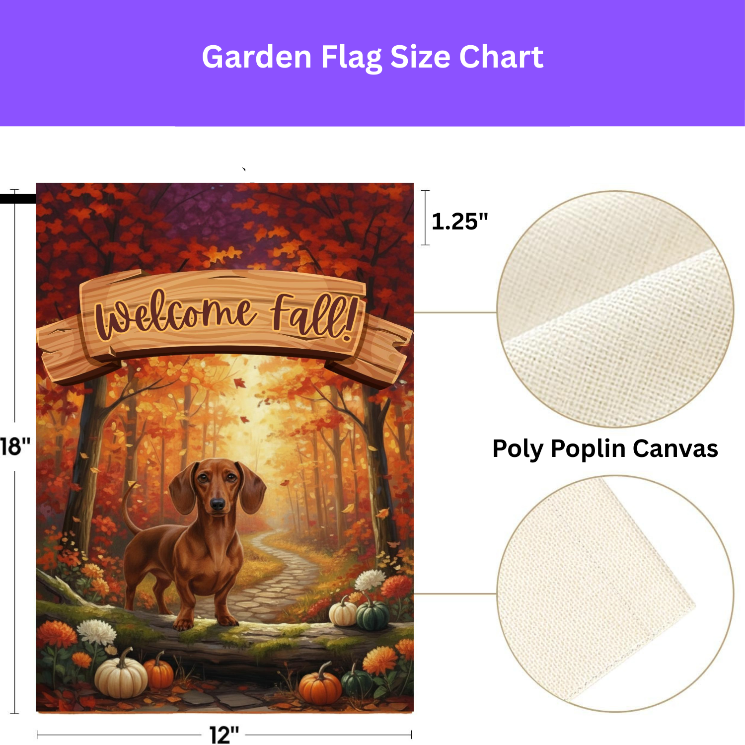 Welcome Fall Dachshund Garden Flag - porch decor - Dragonfire Gardens