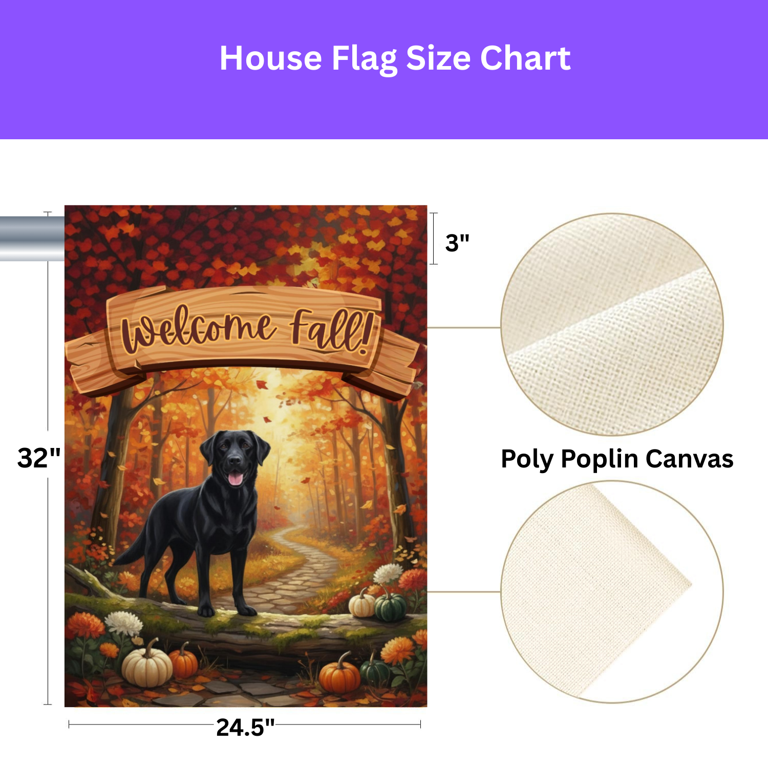 Welcome Fall Black Labrador Retriever Garden Flag - porch decor - Dragonfire Gardens
