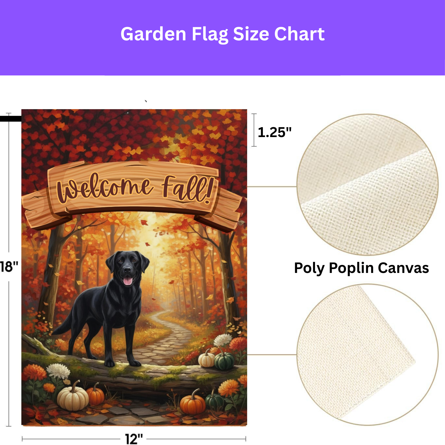 Welcome Fall Black Labrador Retriever Garden Flag - double-sided design - Dragonfire Gardens