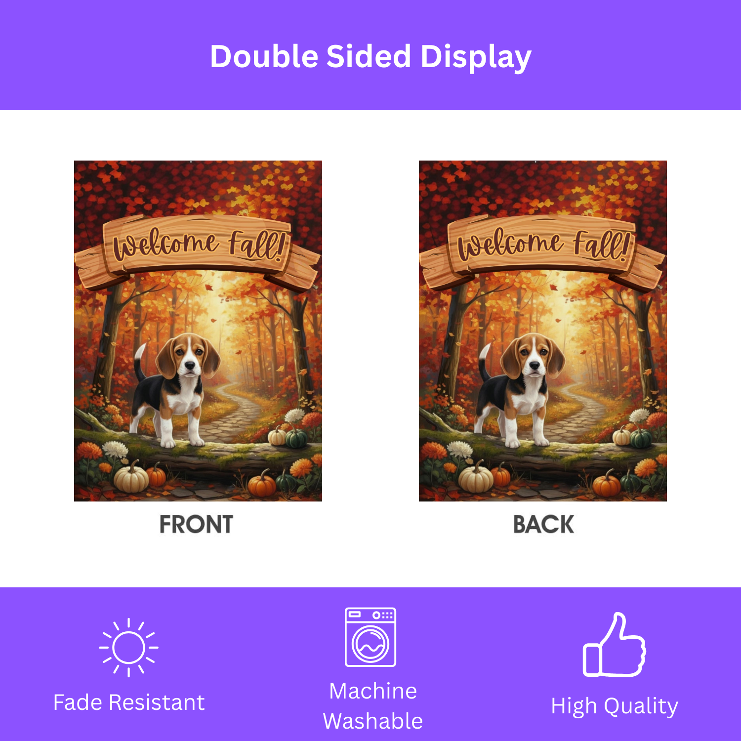 Welcome Fall Beagle Garden Flag
