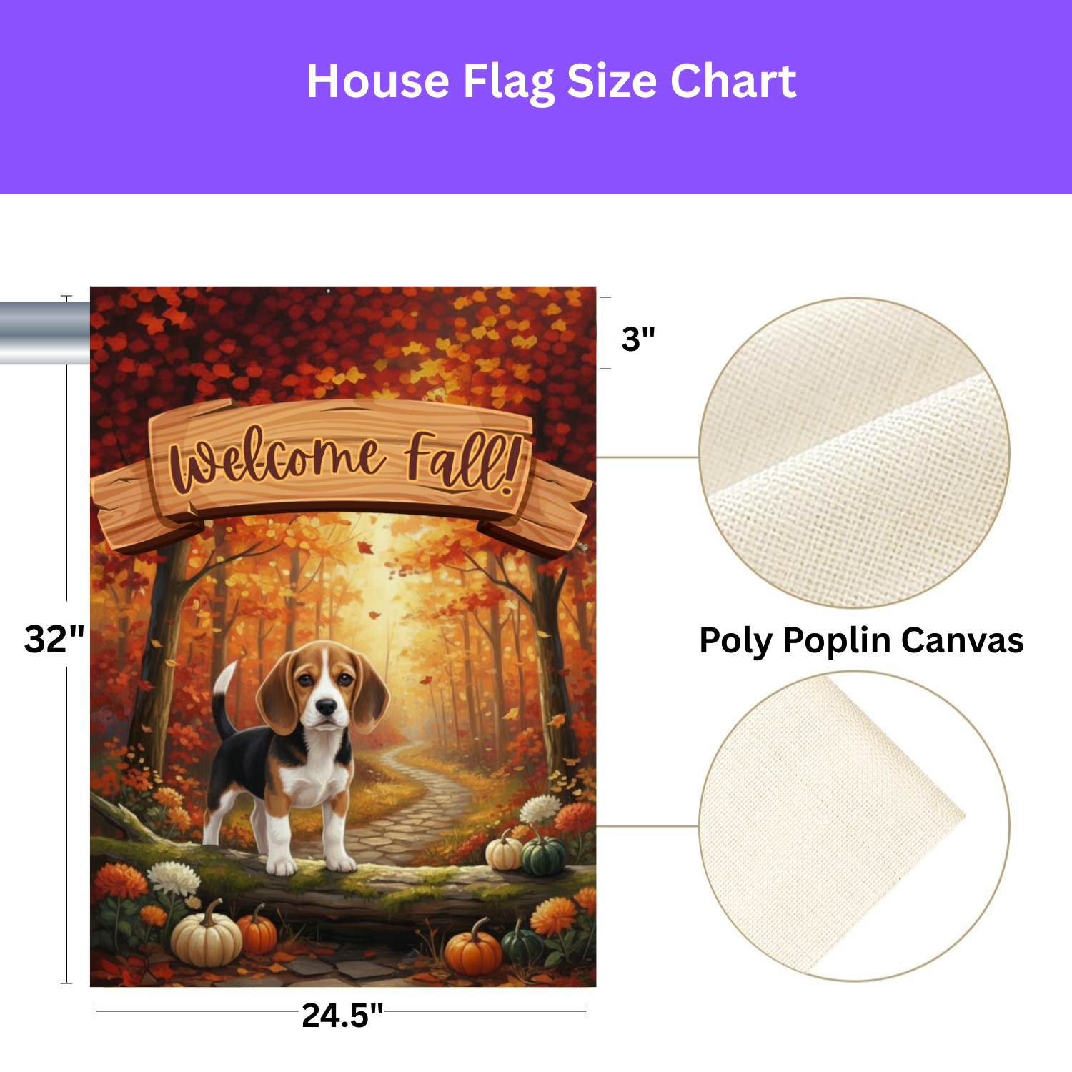 Welcome Fall Beagle Garden Flag
