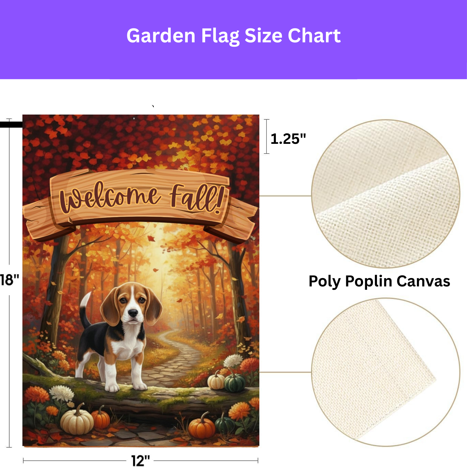 Welcome Fall Beagle Garden Flag