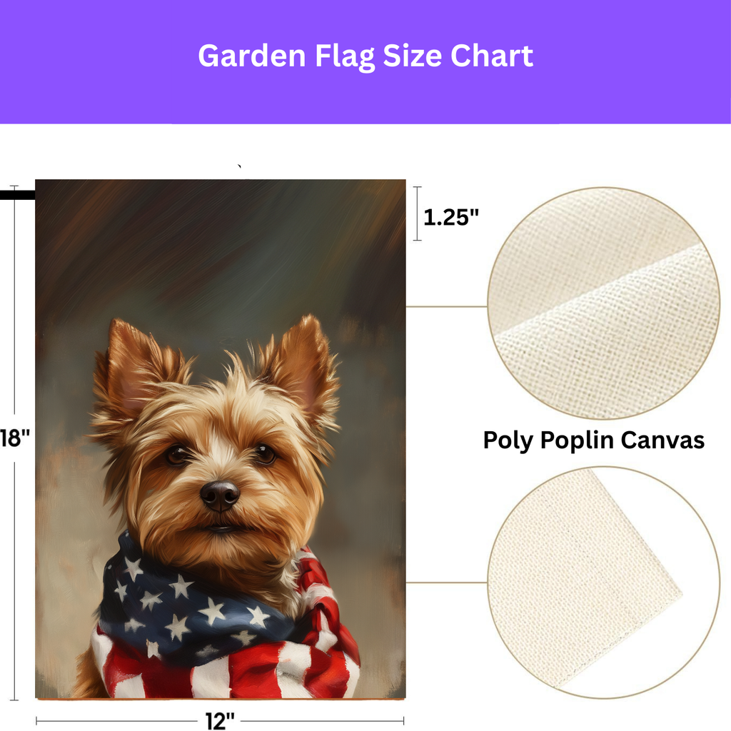 American Flag Yorkshire Terrier Garden Flag - yard display - Dragonfire Gardens