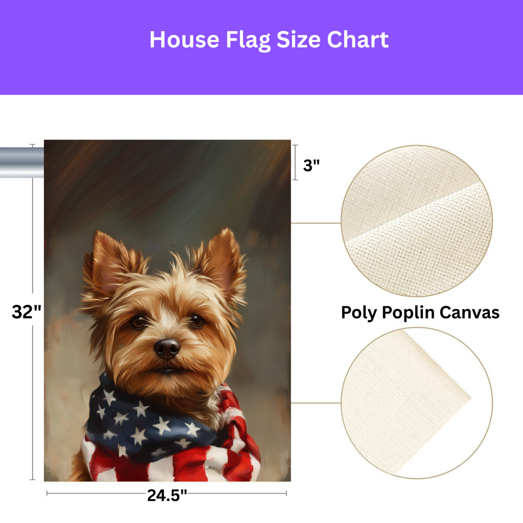 American Flag Yorkshire Terrier Garden Flag - porch decor - Dragonfire Gardens