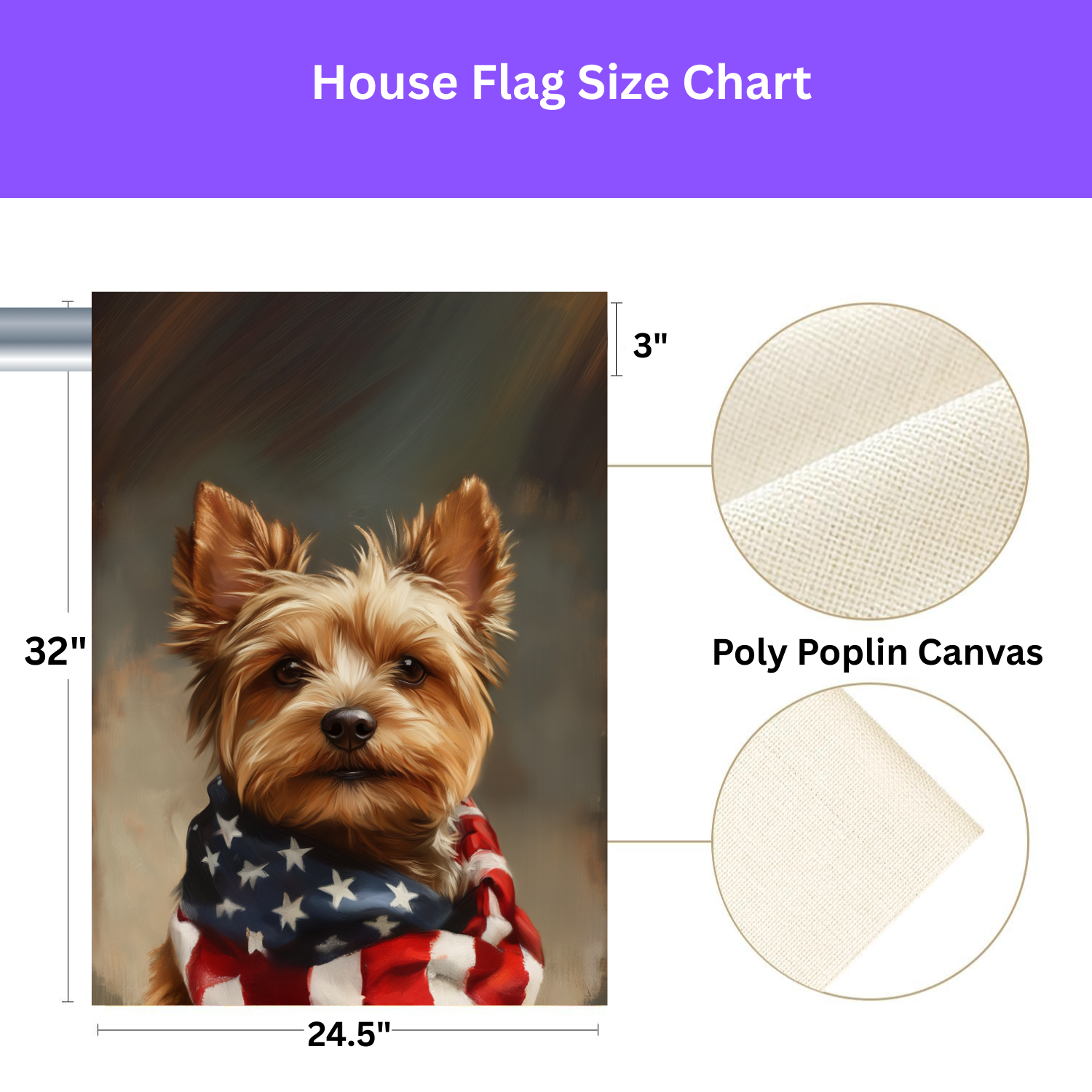 American Flag Yorkshire Terrier Garden Flag - porch decor - Dragonfire Gardens