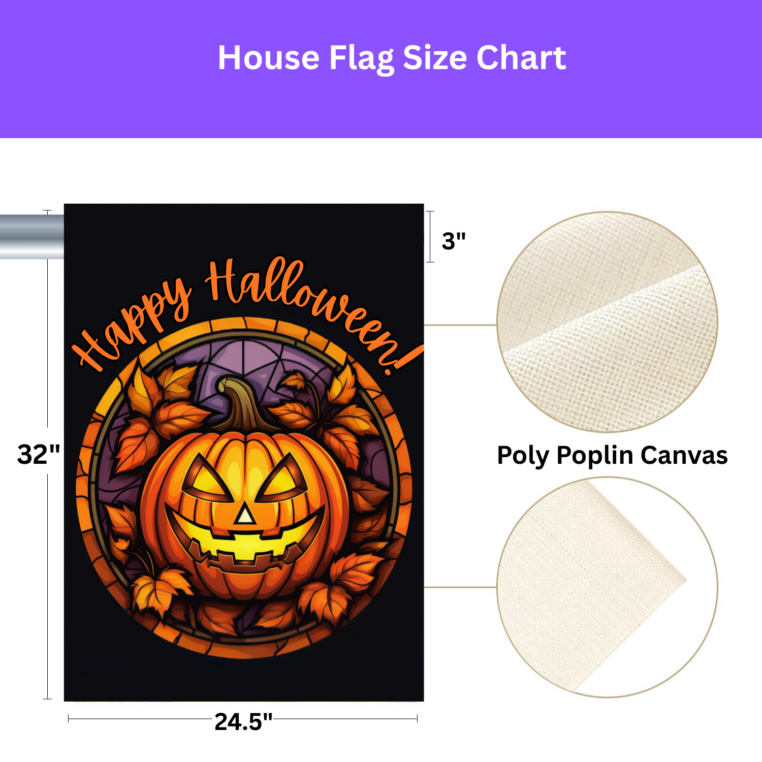 Jack-o-lantern Halloween Garden Flag - porch decor - Dragonfire Gardens