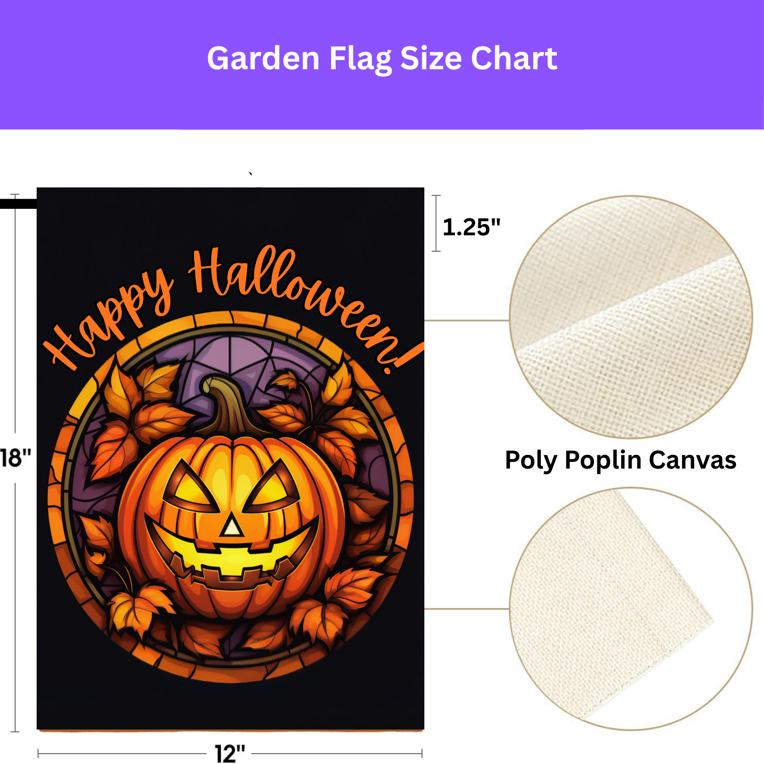 Jack-o-lantern Halloween Garden Flag - yard display - Dragonfire Gardens
