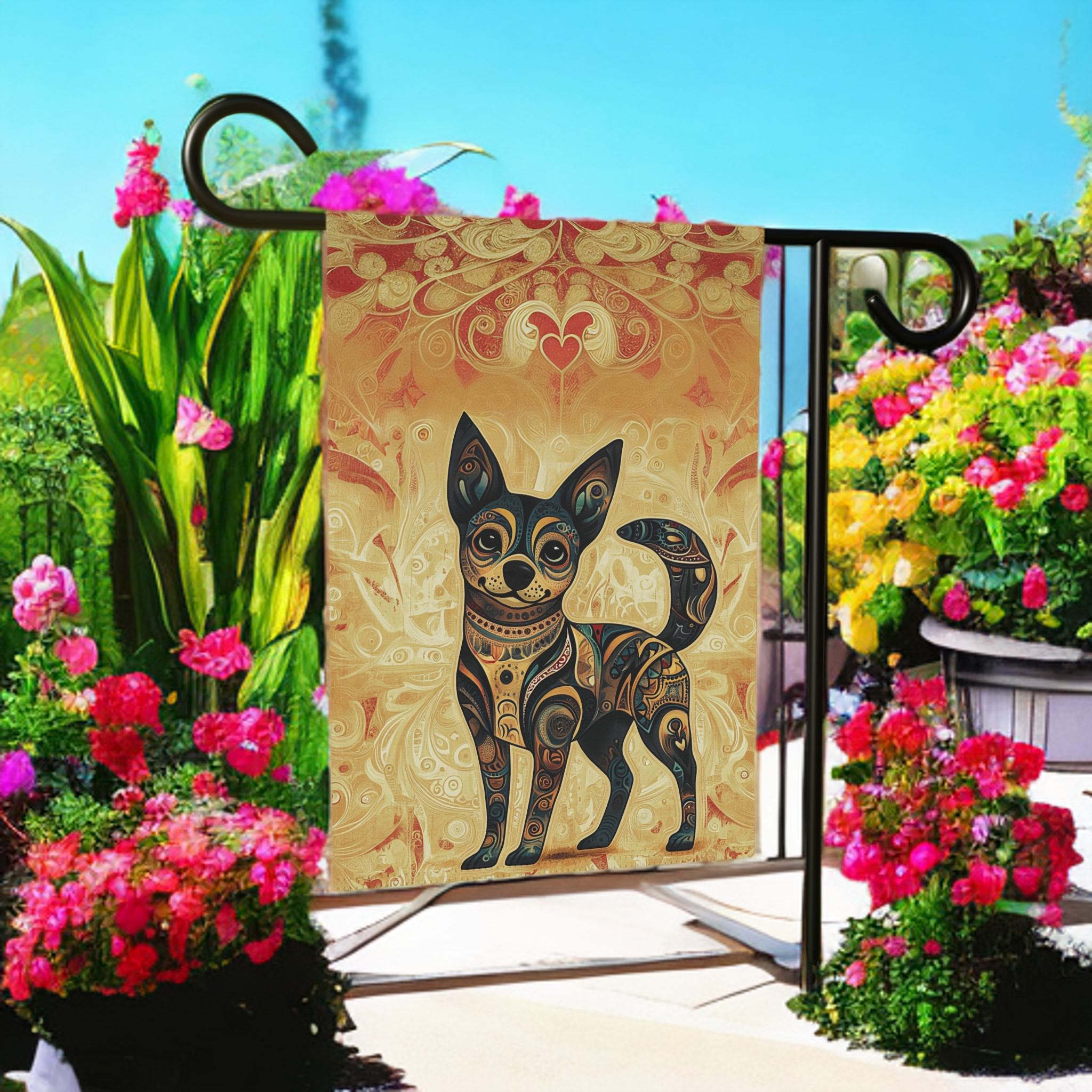 Abstract Chihuahua Garden Flag