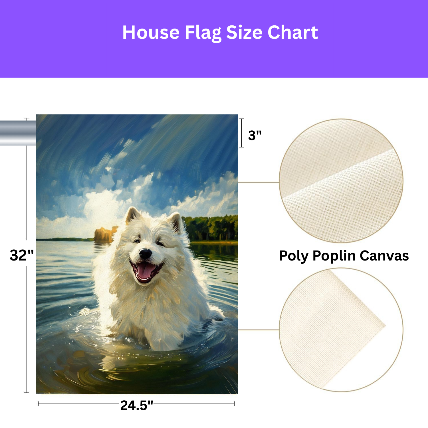Samoyed Water Adventure Garden Flag - porch decor - Dragonfire Gardens