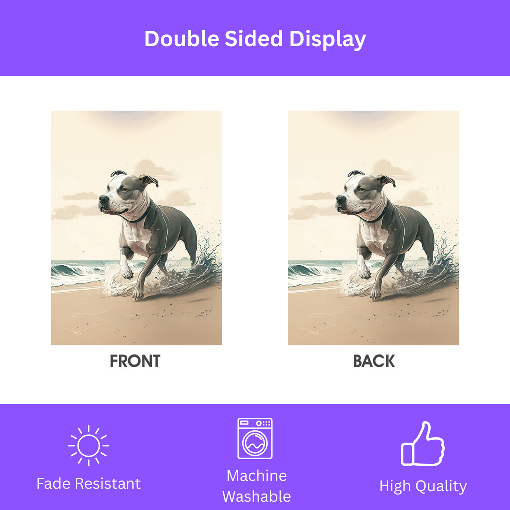 Pitbull on the Beach Garden Flag