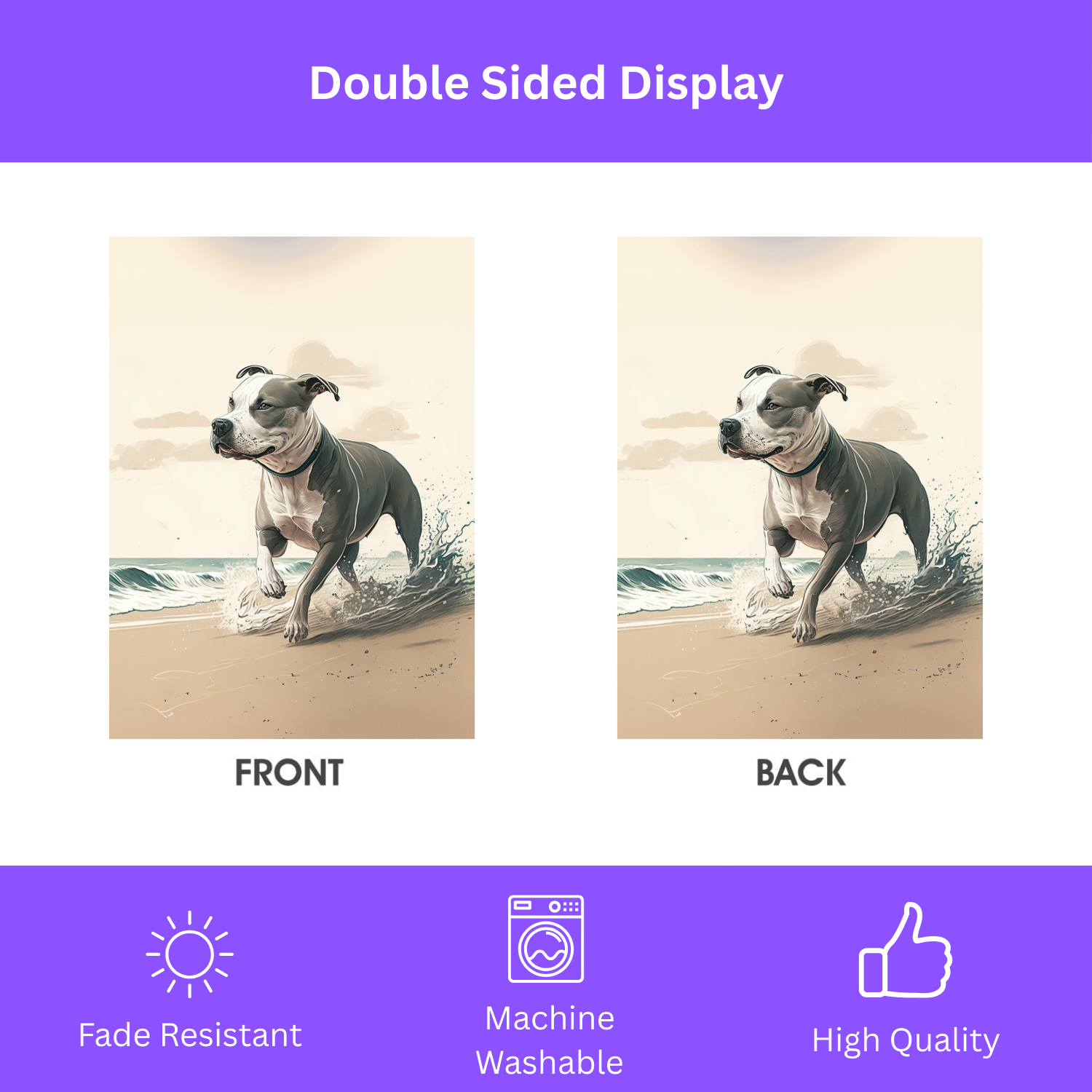 Pitbull on the Beach Garden Flag