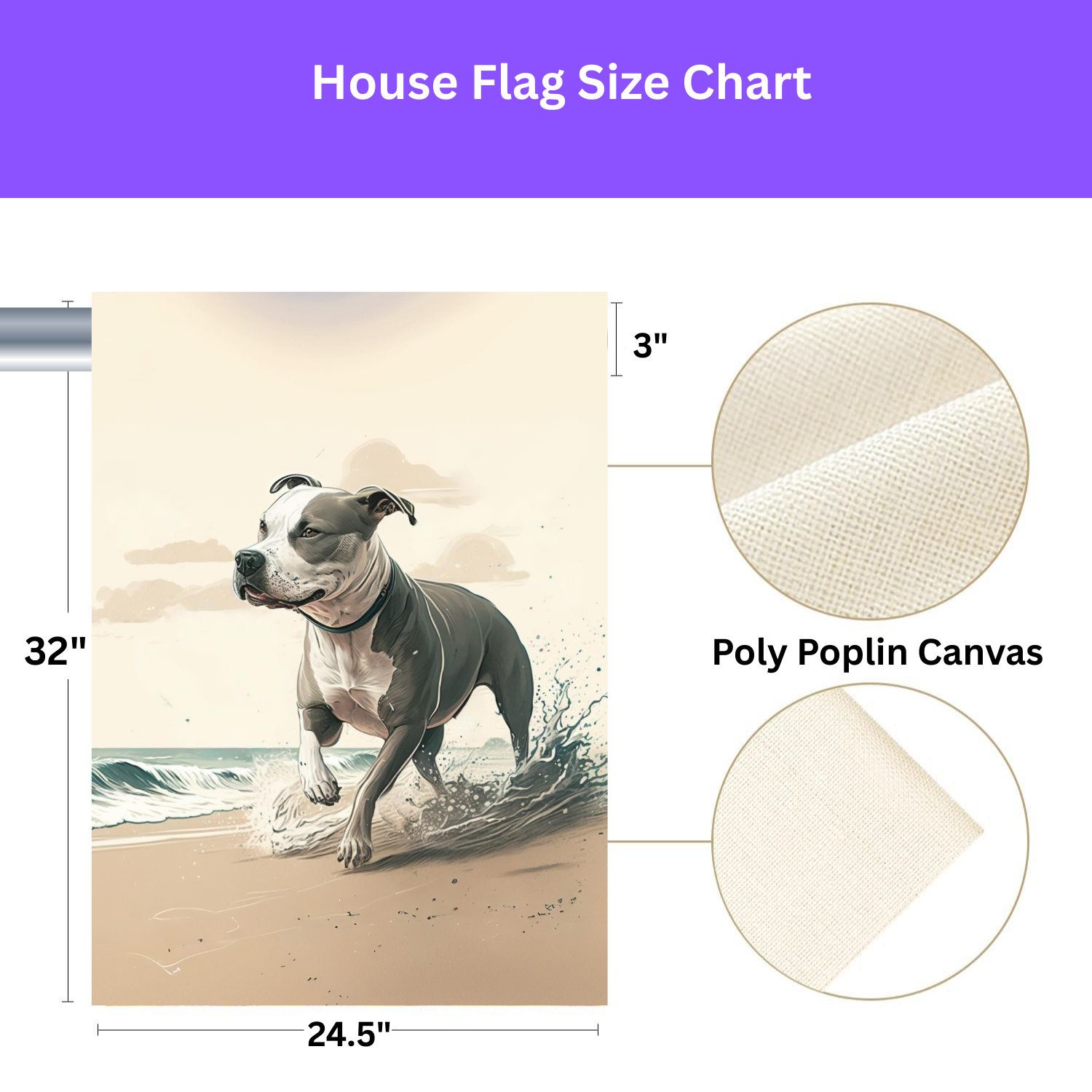 Pitbull on the Beach Garden Flag