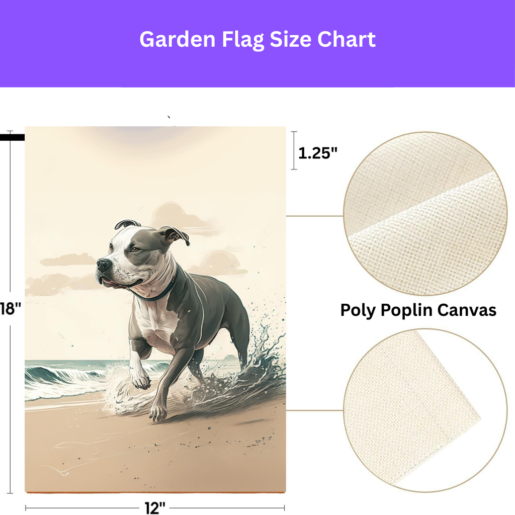 Pitbull on the Beach Garden Flag