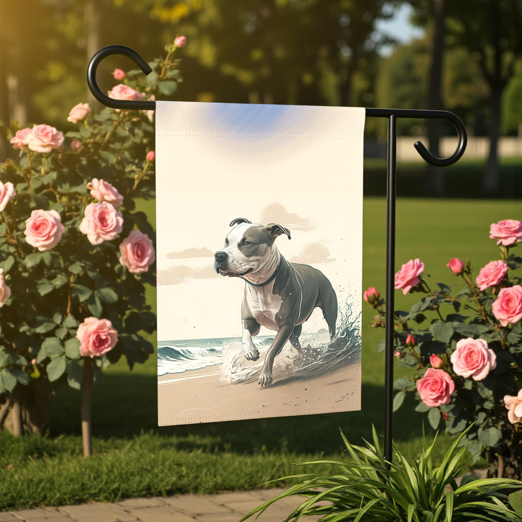 Pitbull on the Beach Garden Flag