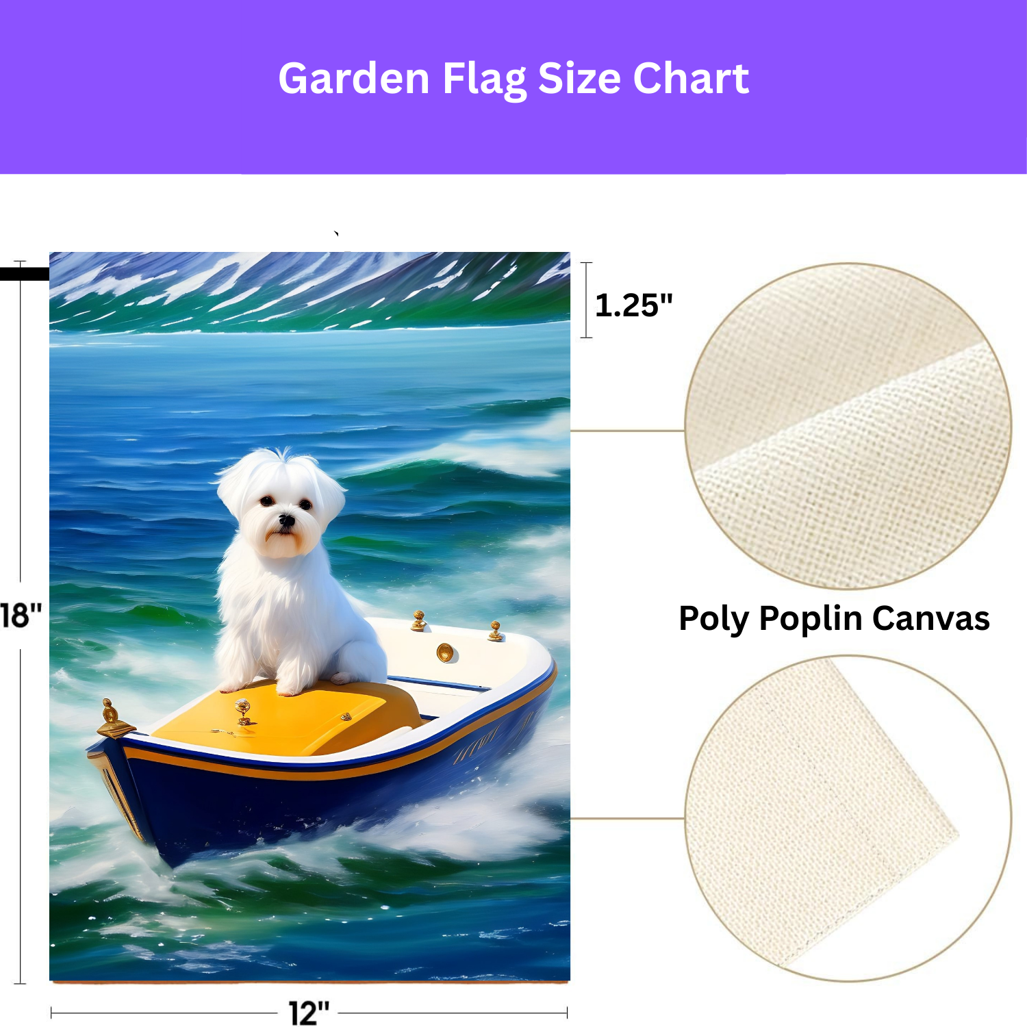 Blue Boat Maltese Garden Flag - yard display - Dragonfire Gardens