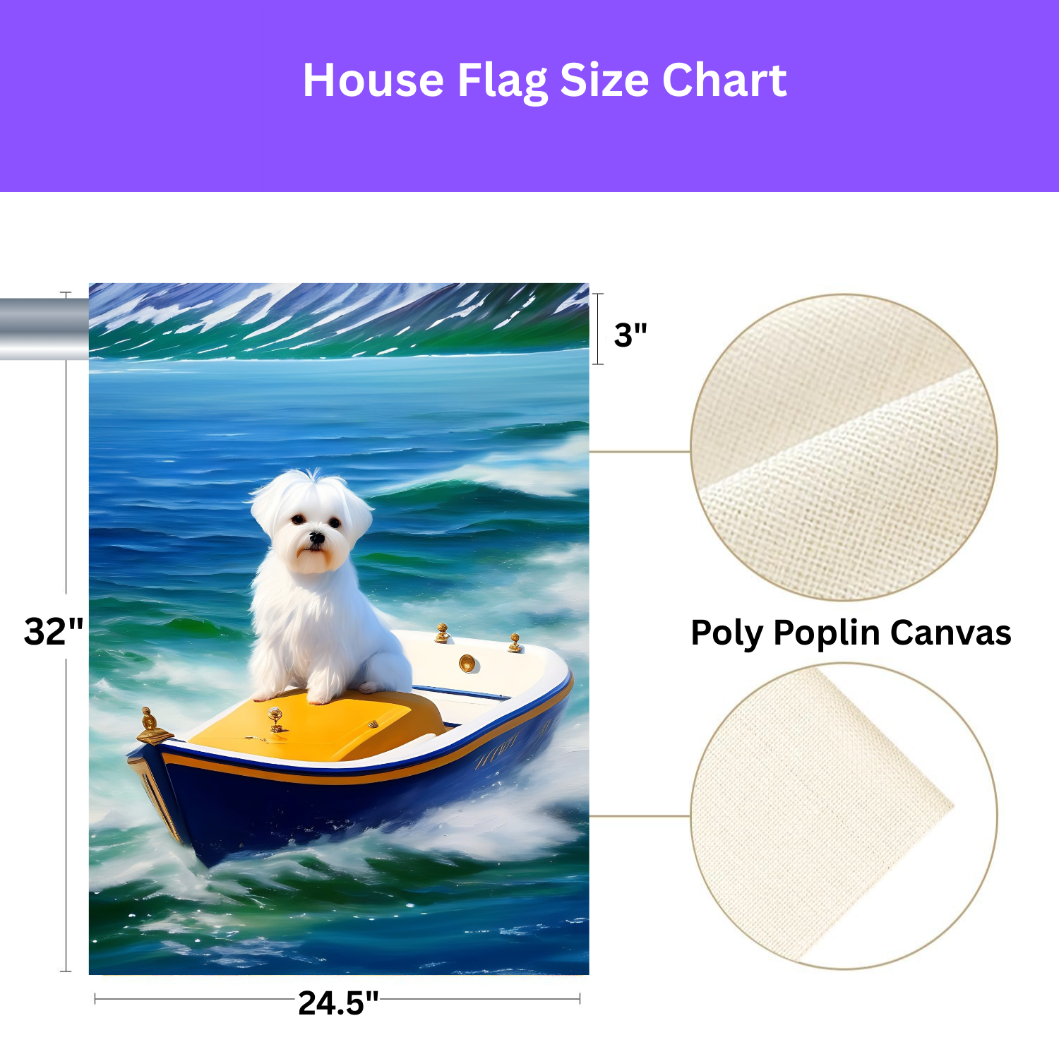 Blue Boat Maltese Garden Flag - porch decor - Dragonfire Gardens