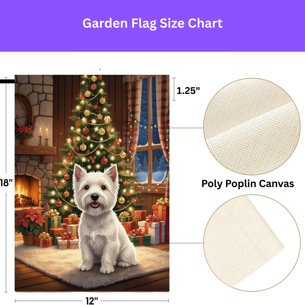Christmas Tree Westie Garden Flag - porch decor - Dragonfire Gardens