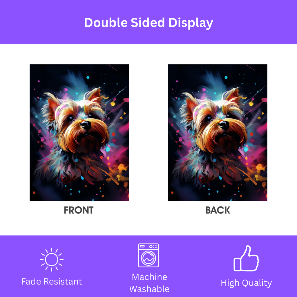 Abstract Yorkshire Terrier Garden Flag - double-sided design - Dragonfire Gardens