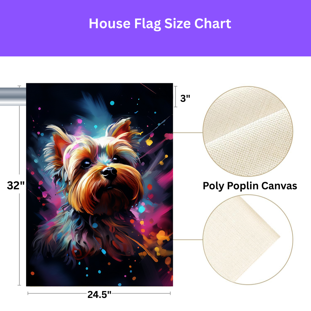 Abstract Yorkshire Terrier Garden Flag - yard display - Dragonfire Gardens