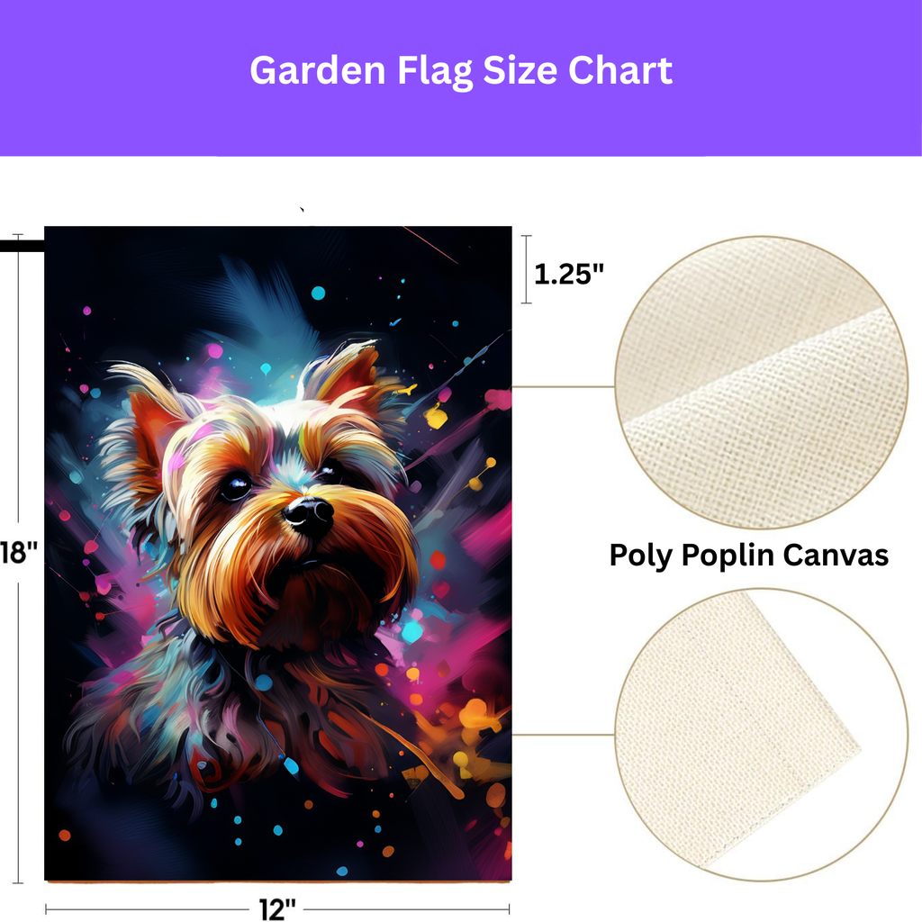 Abstract Yorkshire Terrier Garden Flag - porch decor - Dragonfire Gardens