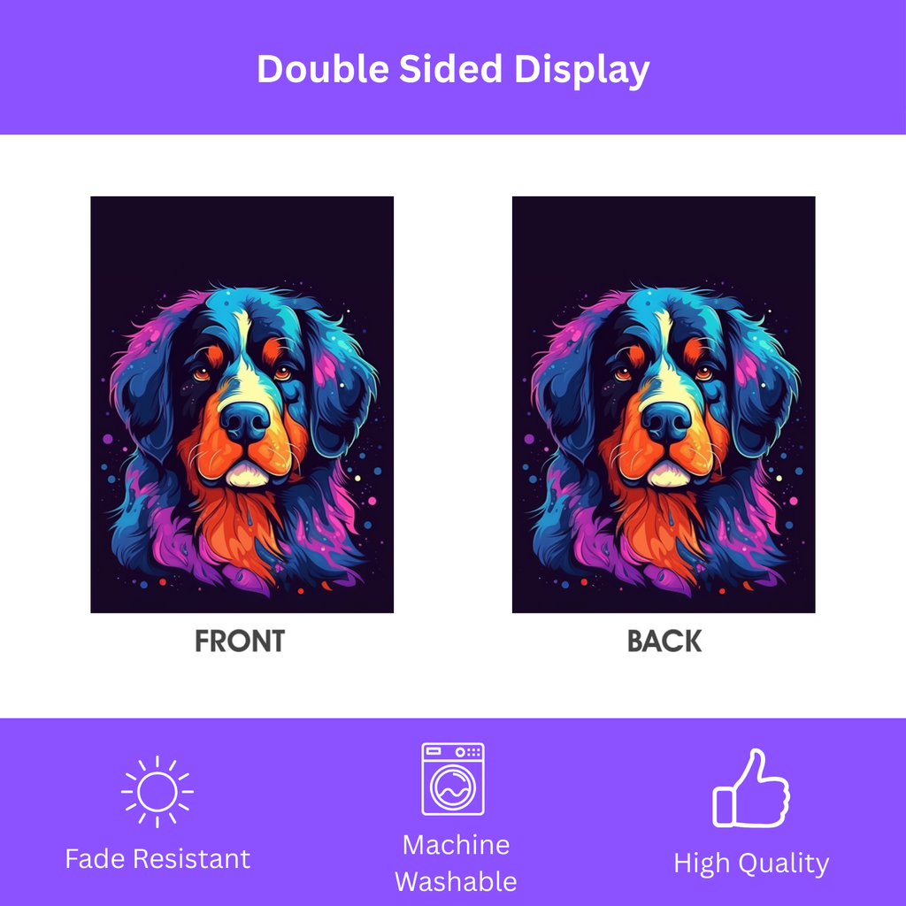 Abstract Bernese Mountain Dog Garden Flag
