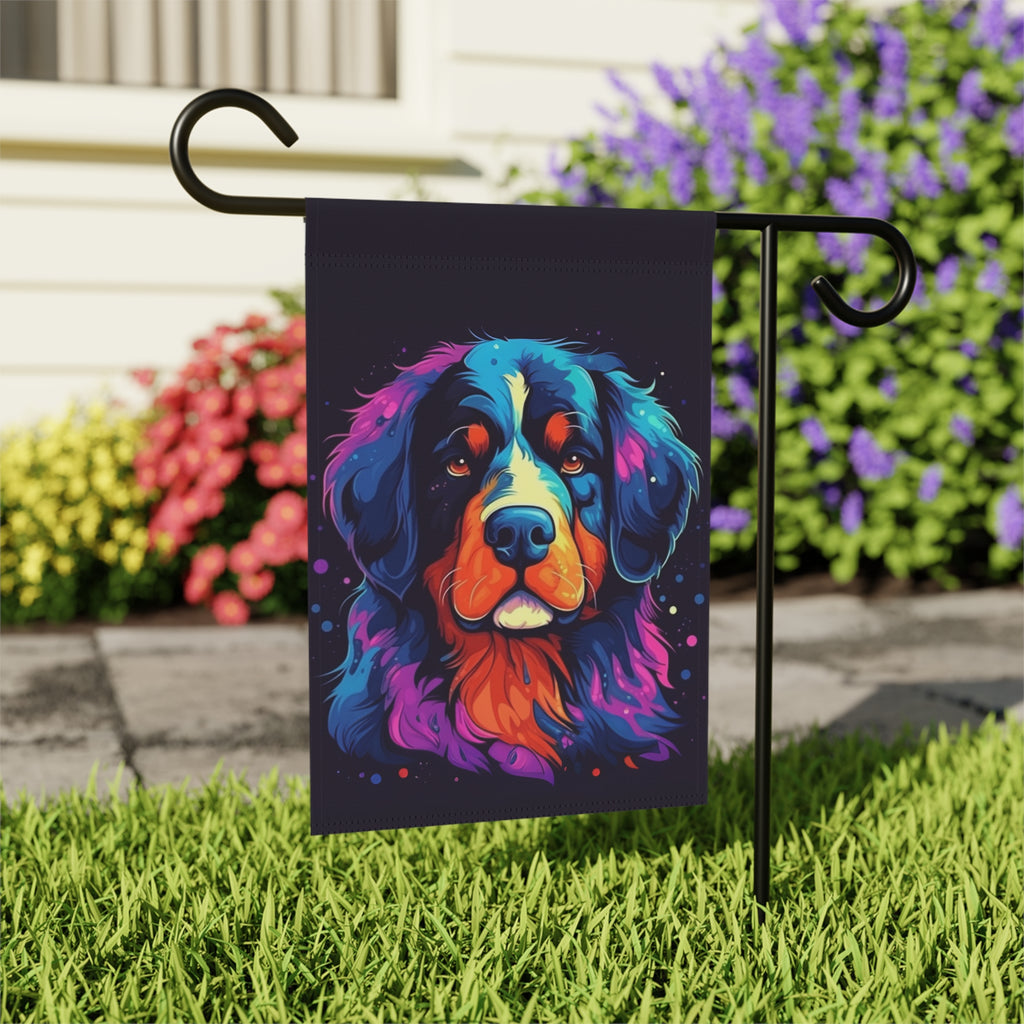 Abstract Bernese Mountain Dog Garden Flag