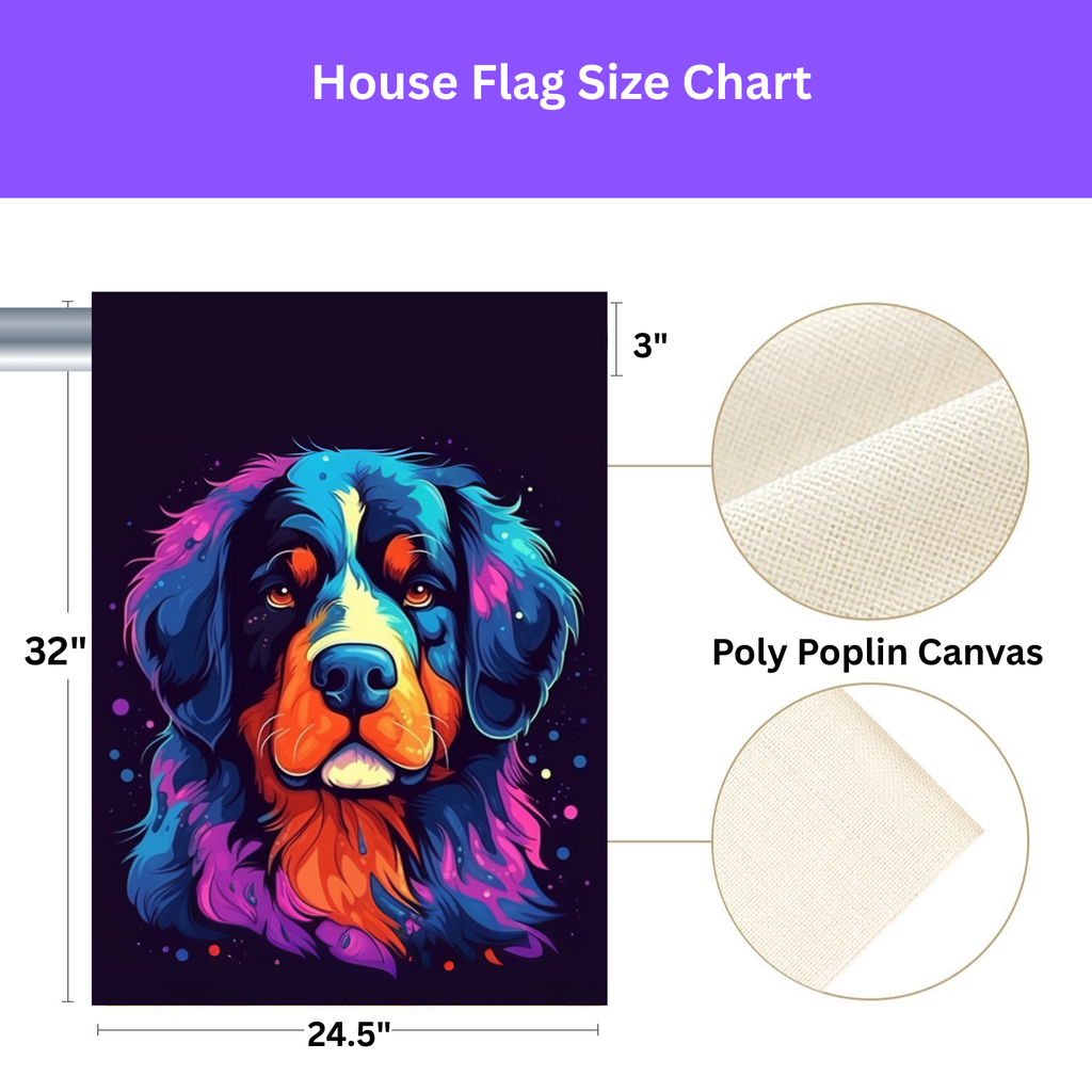 Abstract Bernese Mountain Dog Garden Flag