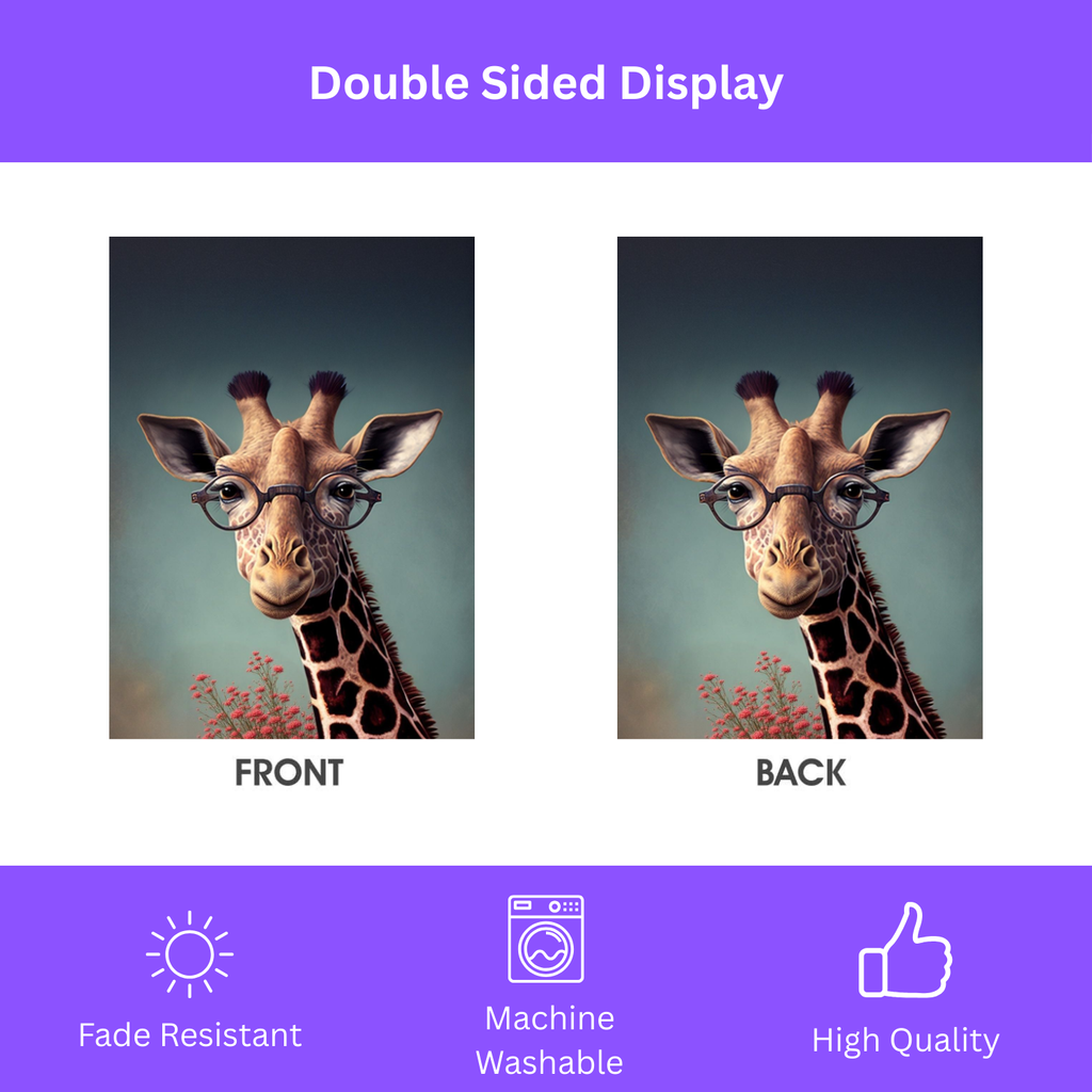 Smart Giraffe Garden Flag - double-sided design - Dragonfire Gardens