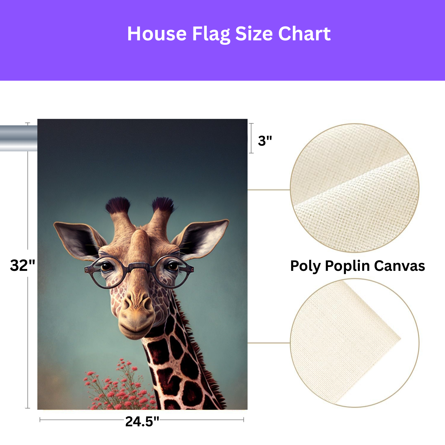 Smart Giraffe Garden Flag - yard display - Dragonfire Gardens