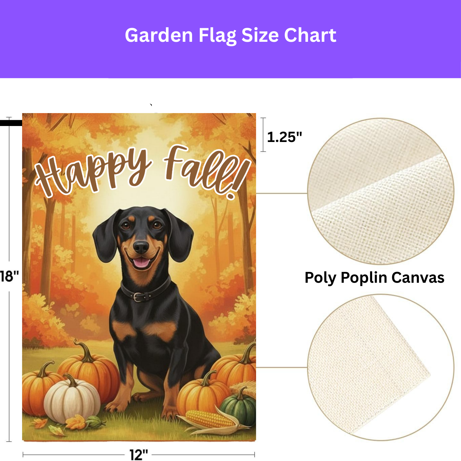 Happy Fall Pumpkin Dachshund Garden Flag - porch decor - Dragonfire Gardens
