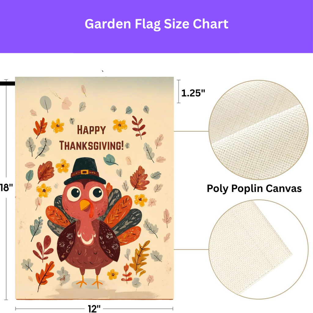 Happy Thanksgiving Festive Turkey Garden Flag