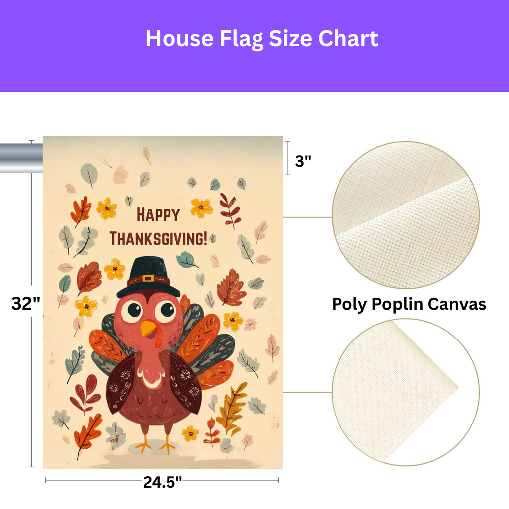 Happy Thanksgiving Festive Turkey Garden Flag