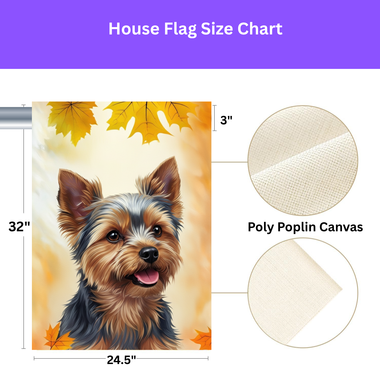 Fall Colors Yorkshire Terrier Garden Flag - yard display - Dragonfire Gardens
