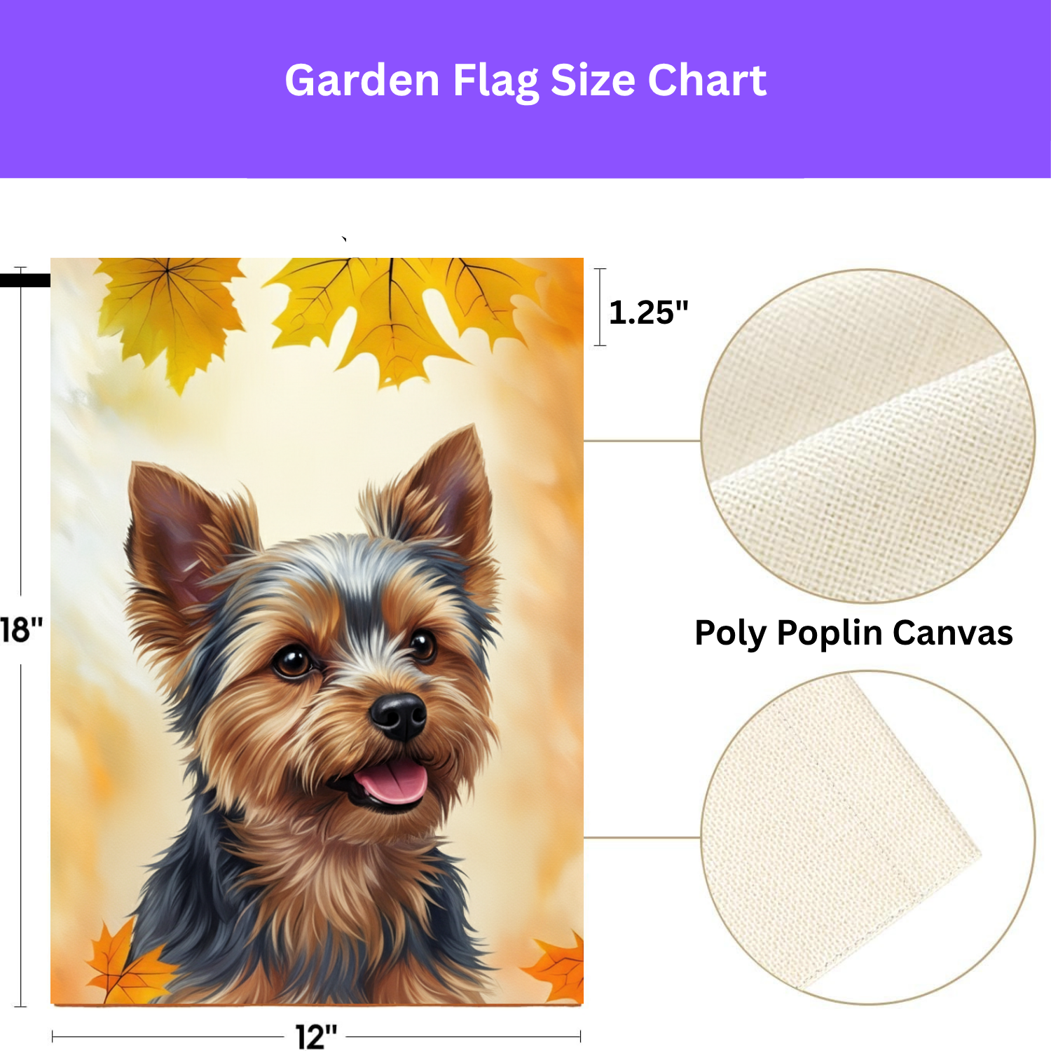 Fall Colors Yorkshire Terrier Garden Flag - porch decor - Dragonfire Gardens