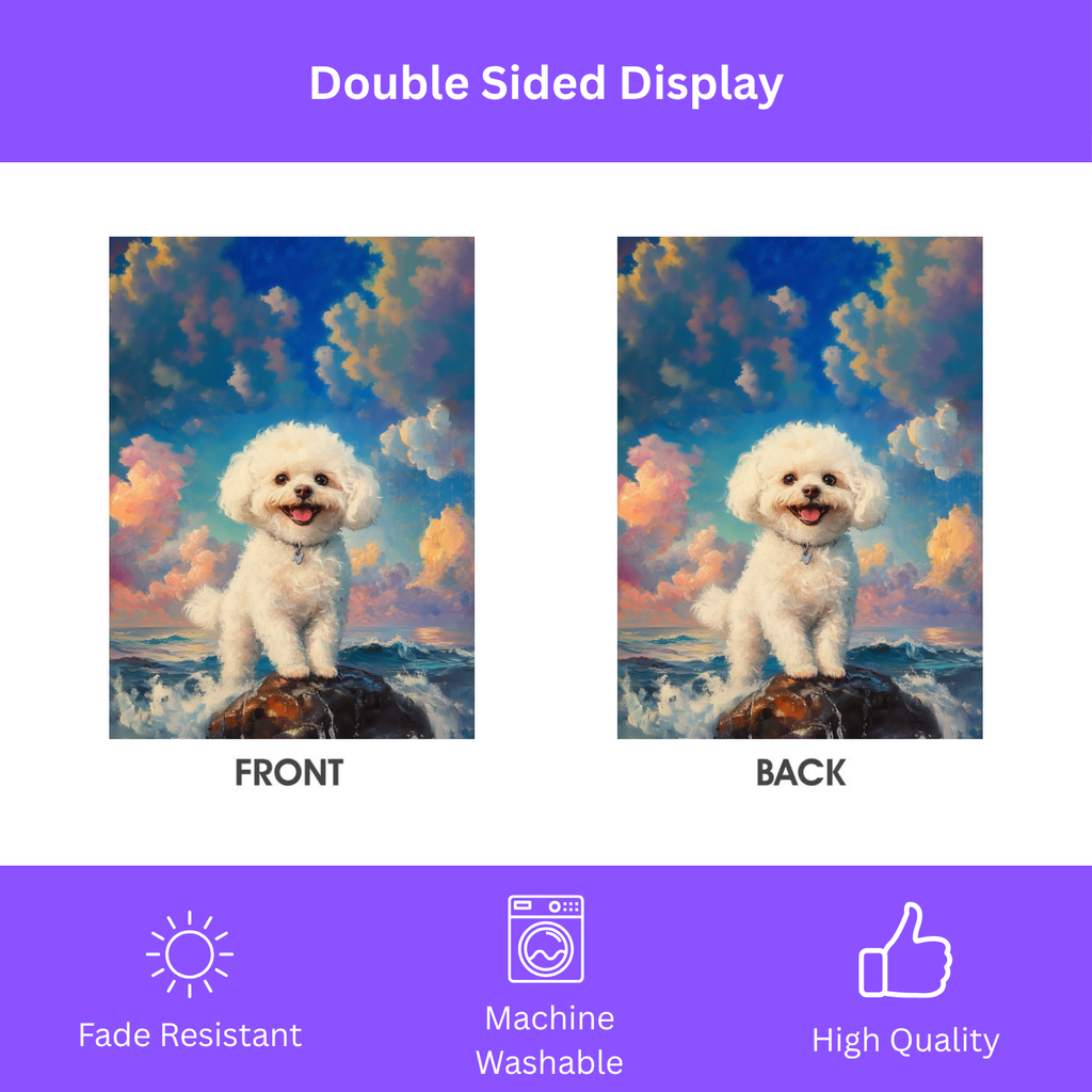 Sea Rock Bichon Frise Garden Flag