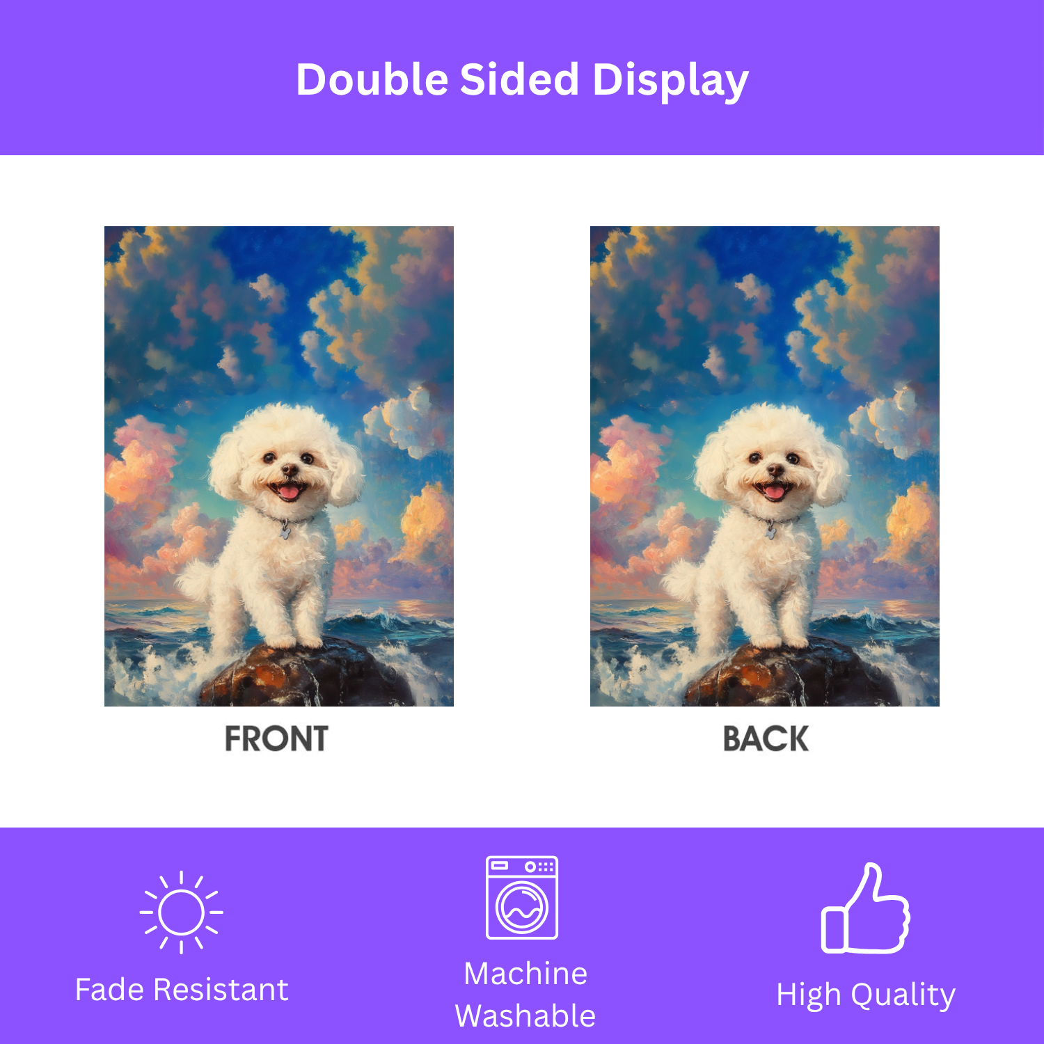 Sea Rock Bichon Frise Garden Flag