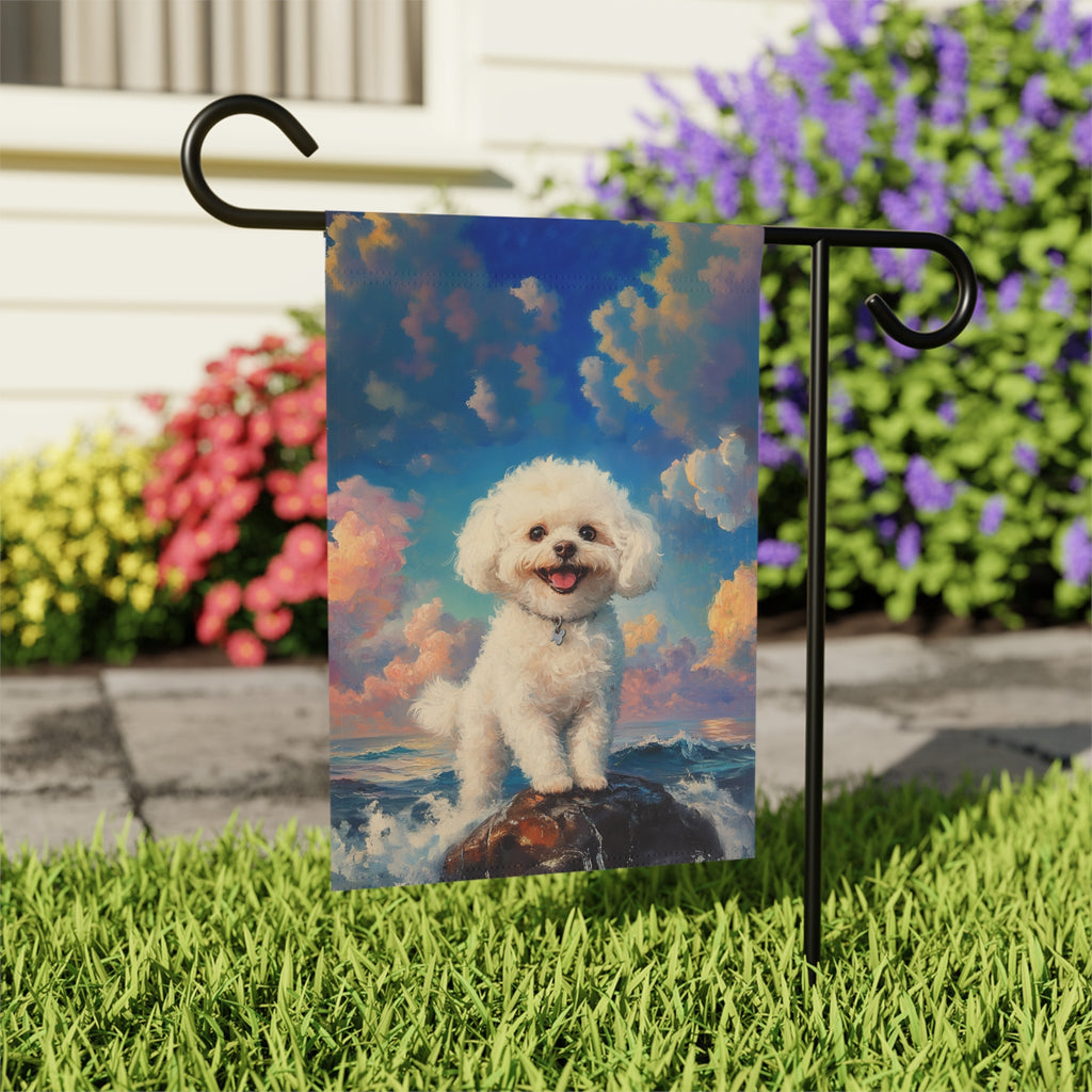 Sea Rock Bichon Frise Garden Flag