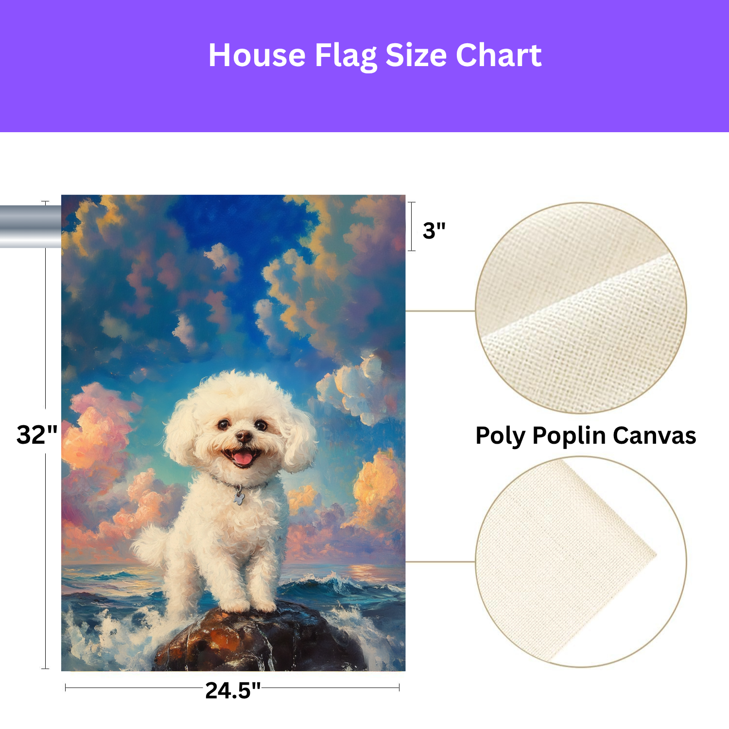 Sea Rock Bichon Frise Garden Flag