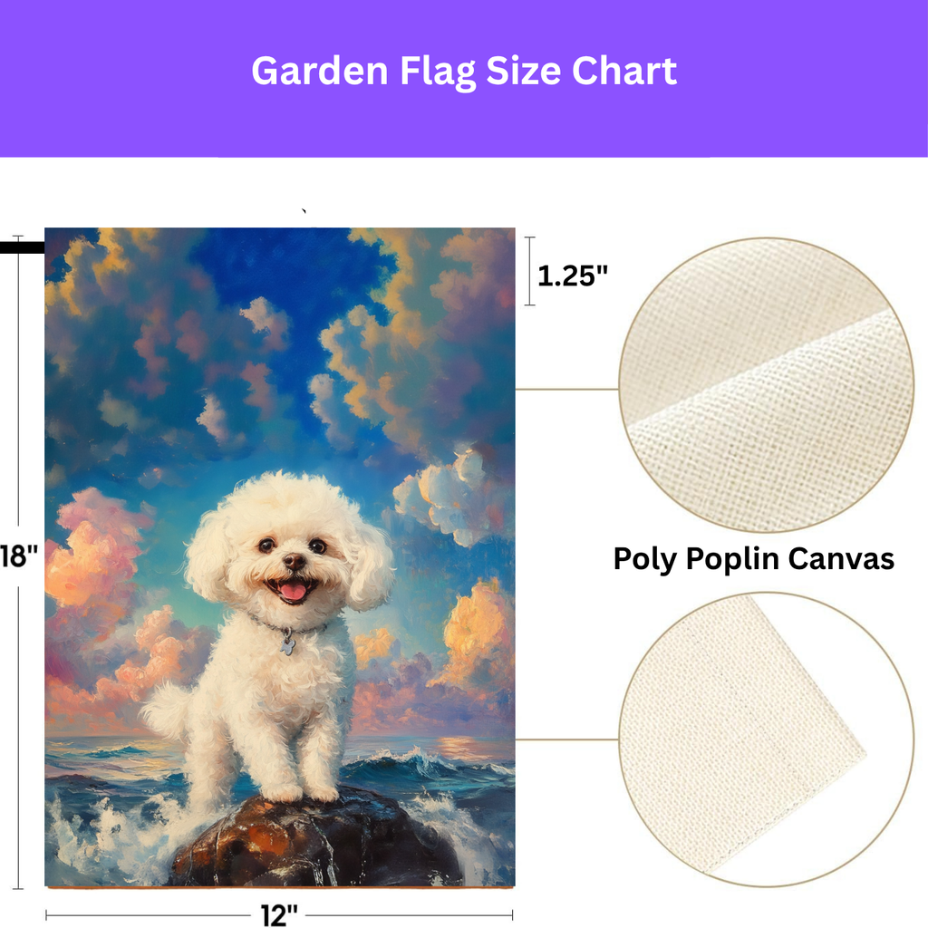 Sea Rock Bichon Frise Garden Flag