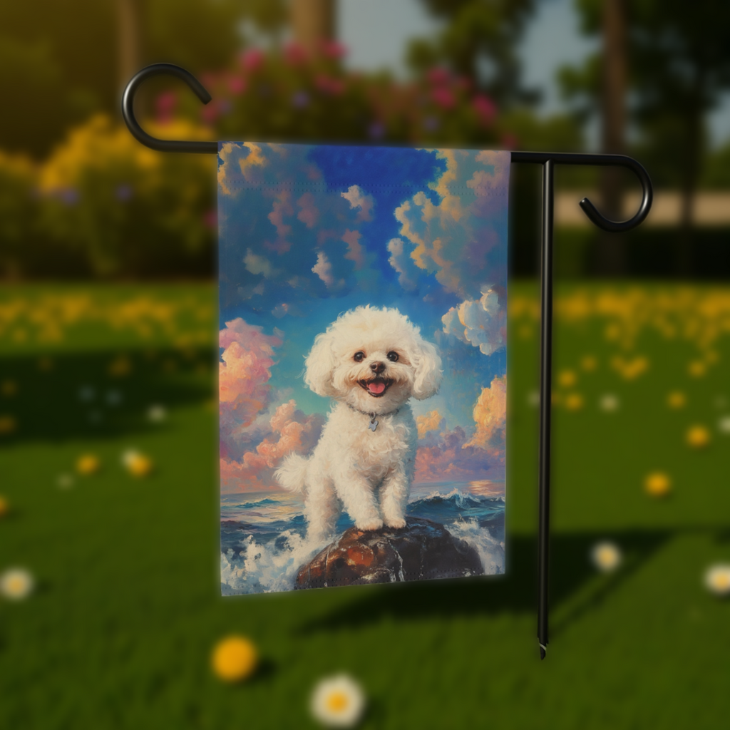 Sea Rock Bichon Frise Garden Flag
