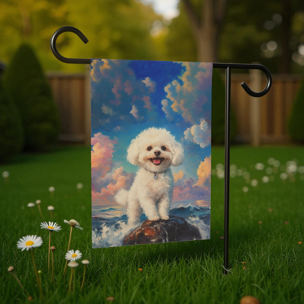 Sea Rock Bichon Frise Garden Flag