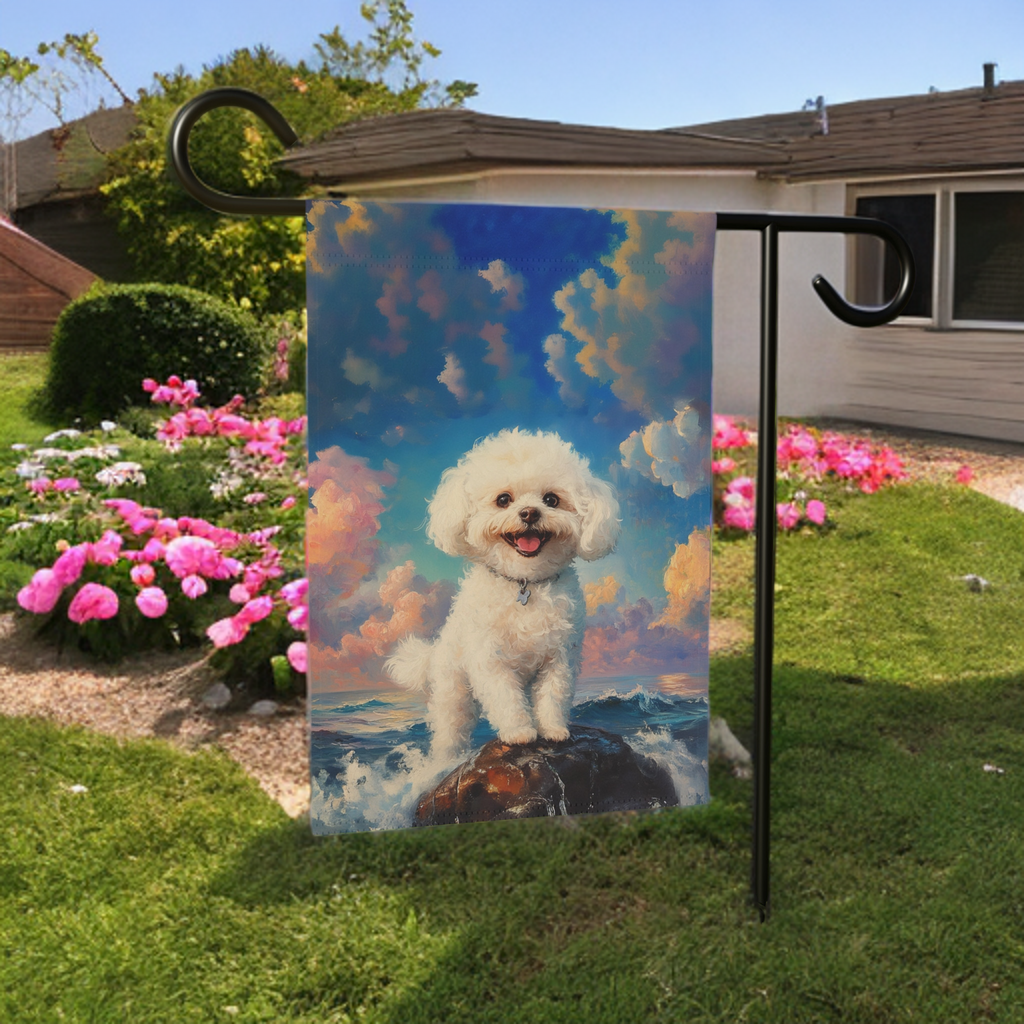 Sea Rock Bichon Frise Garden Flag