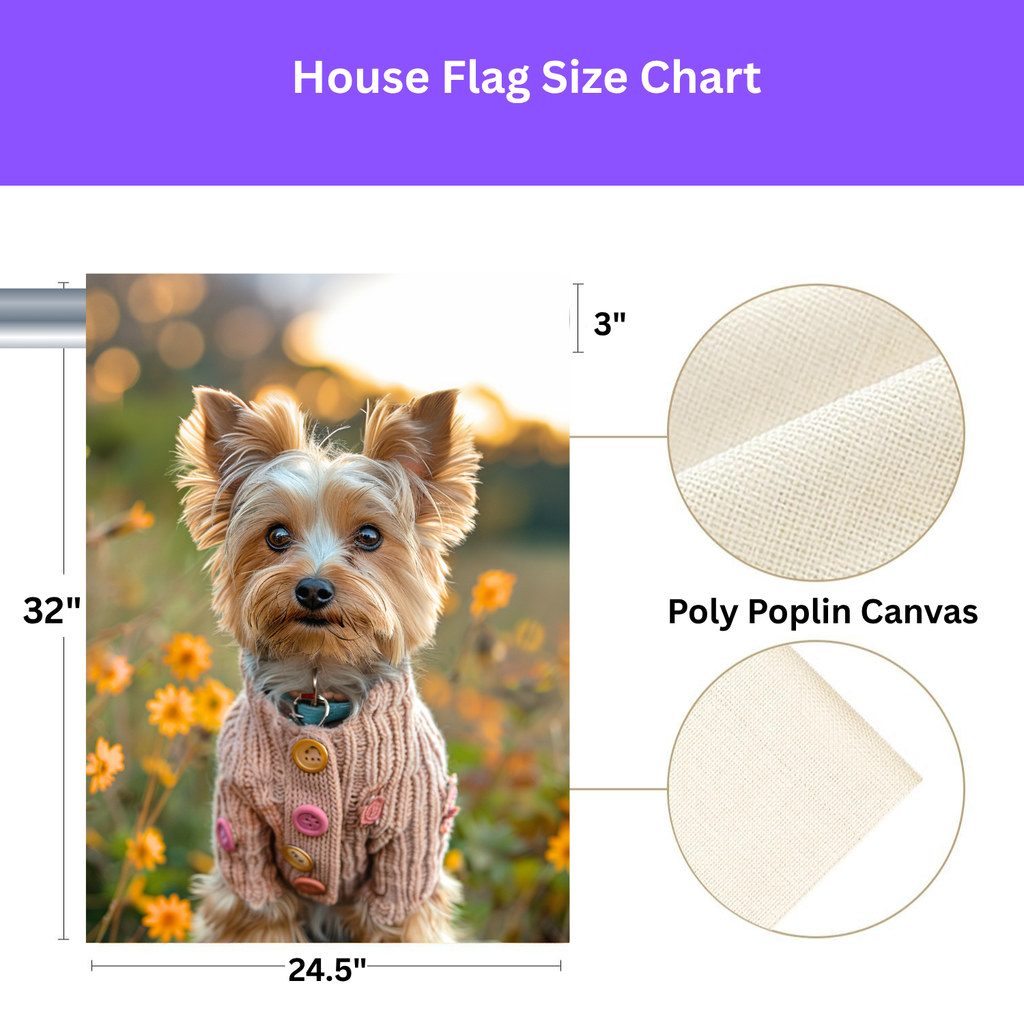 Pink Sweater Yorkshire Terrier Garden Flag - yard display - Dragonfire Gardens