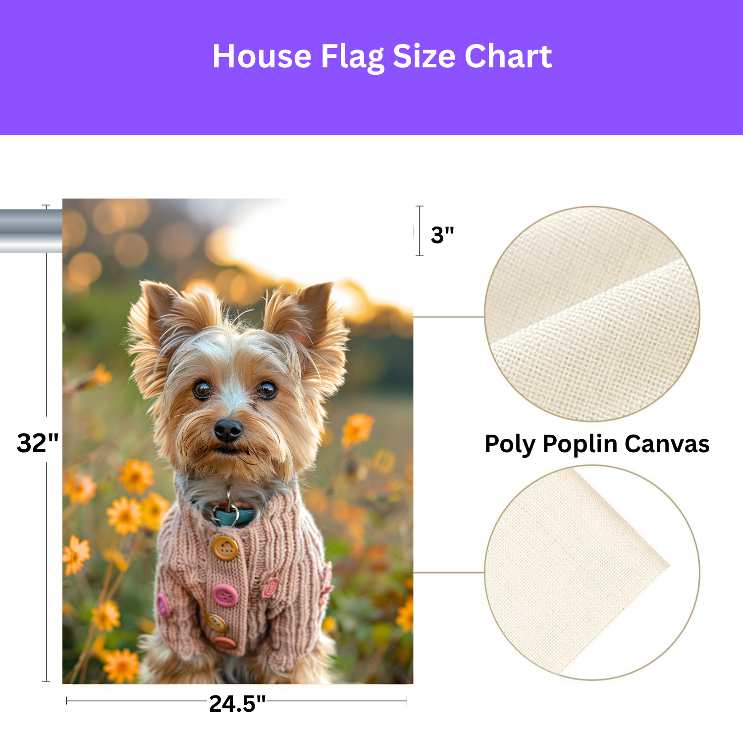 Pink Sweater Yorkshire Terrier Garden Flag - yard display - Dragonfire Gardens