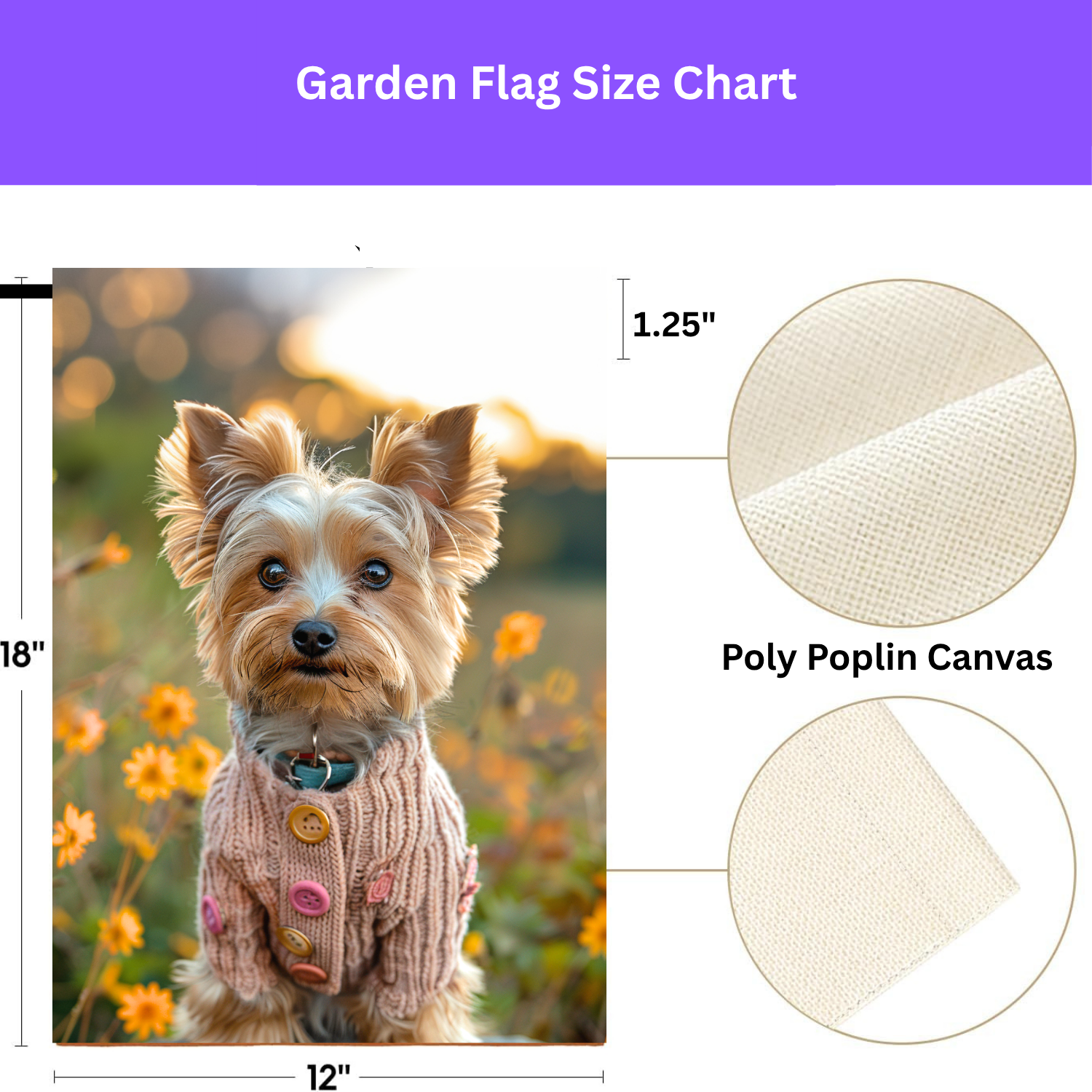 Pink Sweater Yorkshire Terrier Garden Flag - porch decor - Dragonfire Gardens