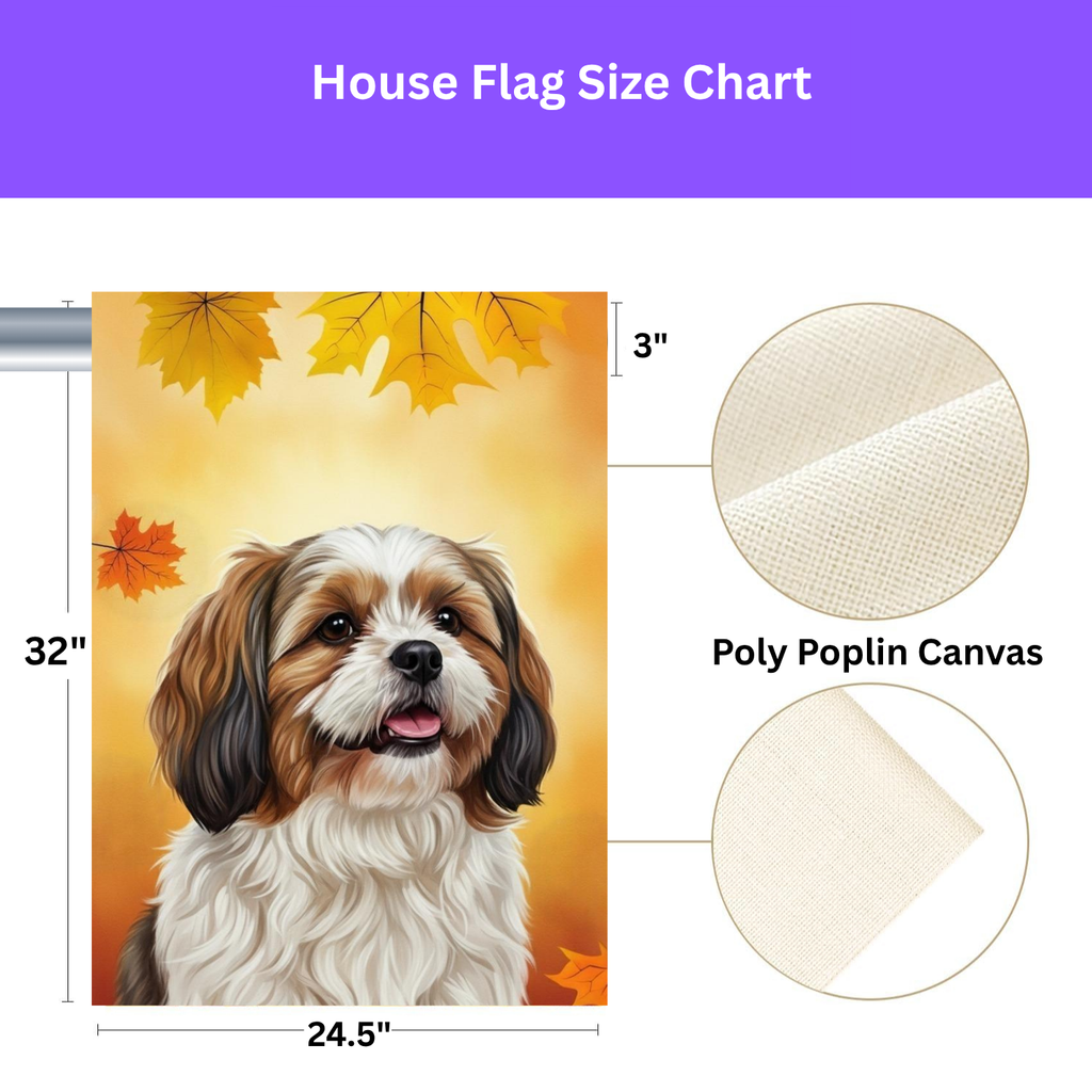 Fall Colors Shih Tzu Garden Flag - yard display - Dragonfire Gardens