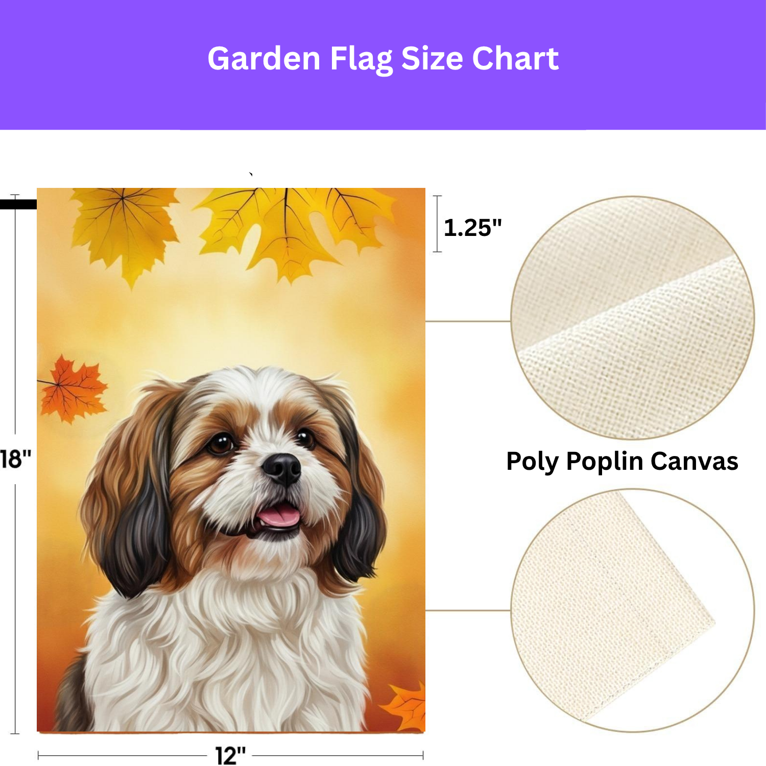 Fall Colors Shih Tzu Garden Flag - porch decor - Dragonfire Gardens